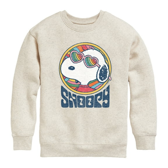 Peanuts - Groovy Snoopy - Toddler And Youth Crewneck Fleece Sweatshirt