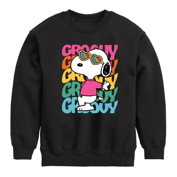Peanuts - Groovy Stacked - Toddler And Youth Crewneck Fleece Sweatshirt