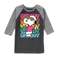 thumbnail image 1 of Peanuts - Groovy Stacked - Toddler And Youth Raglan Graphic T-Shirt, 1 of 1
