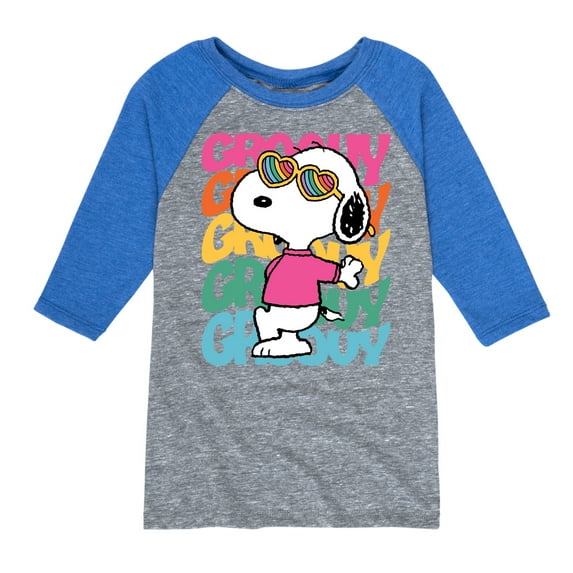 Peanuts - Groovy Stacked - Toddler And Youth Raglan Graphic T-Shirt