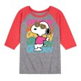 thumbnail image 1 of Peanuts - Groovy Stacked - Toddler And Youth Raglan Graphic T-Shirt, 1 of 1