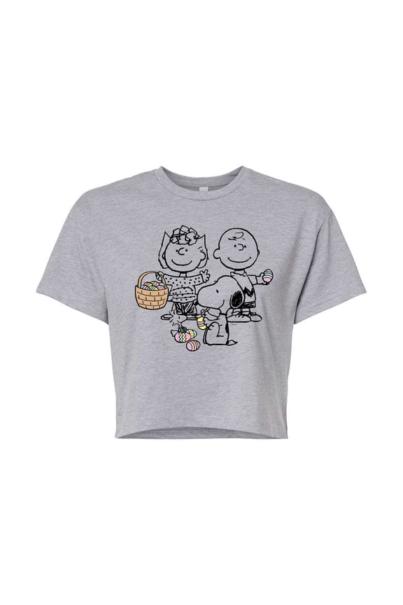 - Group Easter - Juniors Cropped Cotton Blend T-Shirt