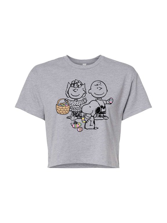 - Group Easter - Juniors Cropped Cotton Blend T-Shirt