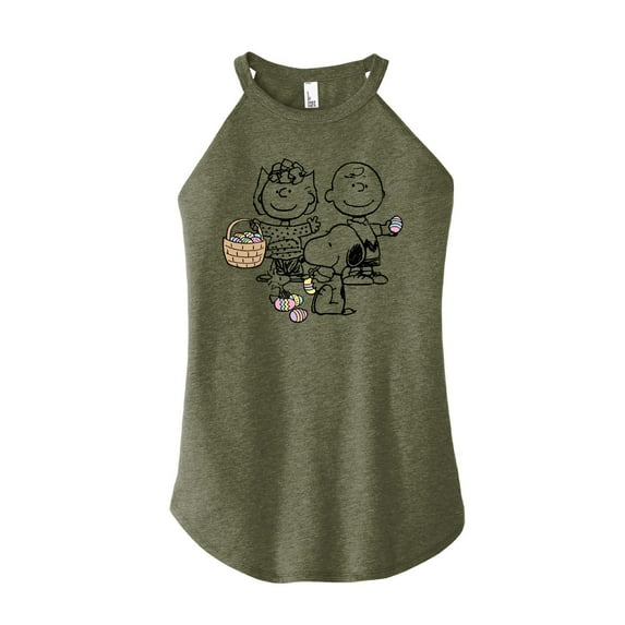Peanuts - Group Easter - Juniors High Neck Tank Top