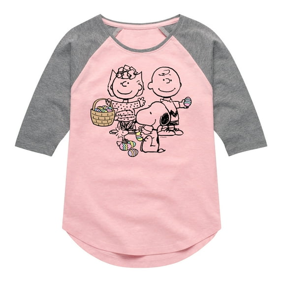 Peanuts - Group Easter - Toddler & Youth Girls Raglan Graphic T-Shirt