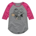 thumbnail image 1 of Peanuts - Group Easter - Toddler & Youth Girls Raglan Graphic T-Shirt, 1 of 5