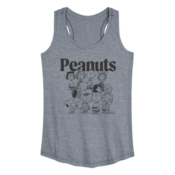 Peanuts - Group Outline - Women's Racerback Graphic Tank