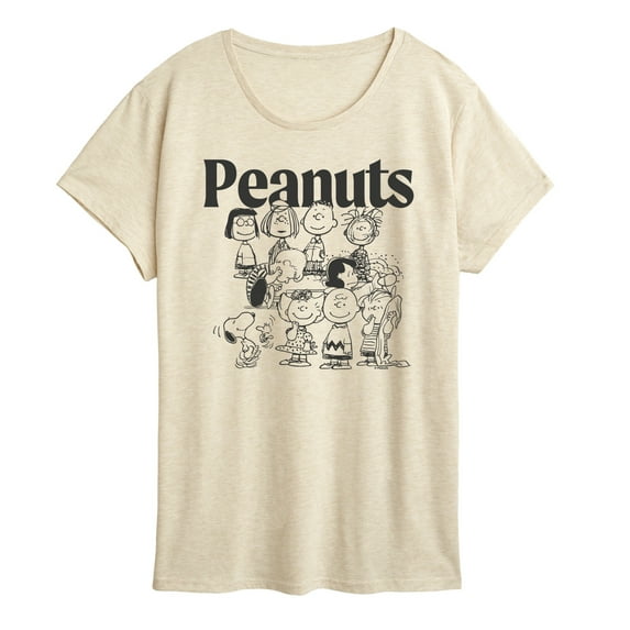 Peanuts - Group Outline - Women's Short Sleeve Graphic T-Shirt