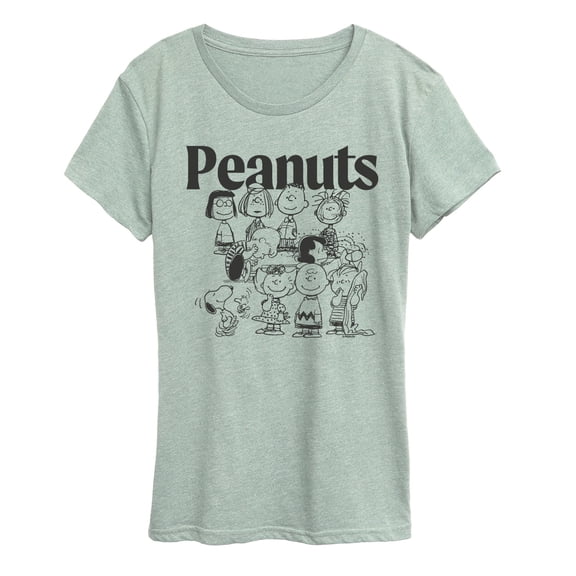 Peanuts - Group Outline - Women's Short Sleeve Graphic T-Shirt
