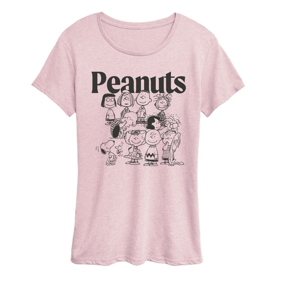 Peanuts - Group Outline - Women's Short Sleeve Graphic T-Shirt