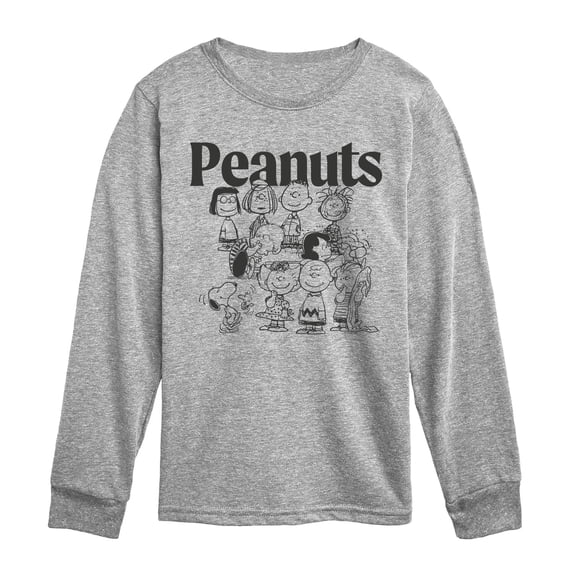 Peanuts - Group Outline - Youth Boys Long Sleeve Graphic T-Shirt