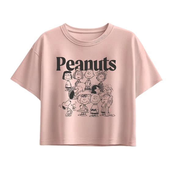 Peanuts - Group Outline - Youth Girls Boxy T-Shirt