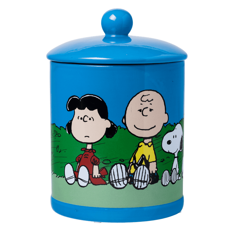 Peanuts Group Sitting Outside Ceramic Canister Cookie Jar, Large
