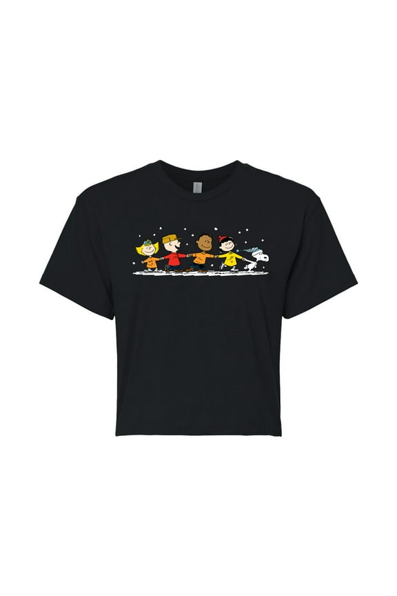 - Group Skate - Juniors Cropped Cotton Blend T-Shirt