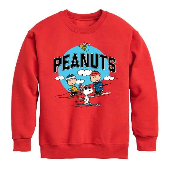 Peanuts - Snoopy and Friends Skiing - Toddler And Youth Crewneck Fleece Sweatshirt