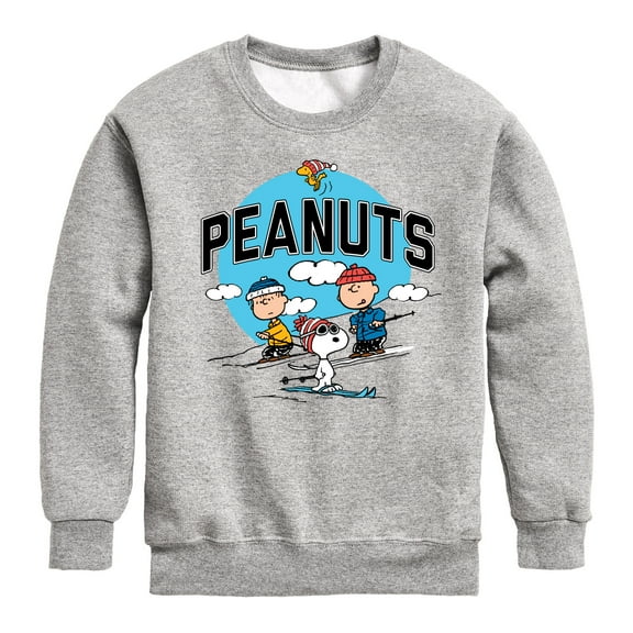 Peanuts - Snoopy and Friends Skiing - Toddler And Youth Crewneck Fleece Sweatshirt