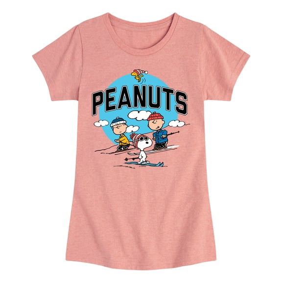 Peanuts - Snoopy and Friends Skiing - Toddler And Youth Girls Short Sleeve Graphic T-Shirt