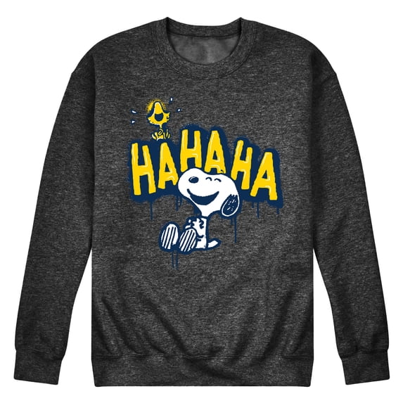 Peanuts - Ha Ha Graffiti - Men's Crew Neck Fleece Pullover