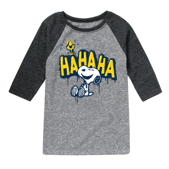 Peanuts - Ha Ha Graffiti - Toddler And Youth Raglan Graphic T-Shirt