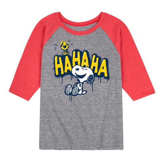 Peanuts - Ha Ha Graffiti - Toddler And Youth Raglan Graphic T-Shirt