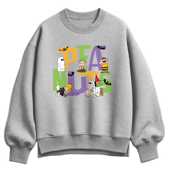 Peanuts - Halloween Characters - Women's Oversized Fleece Crew Sweatshirt