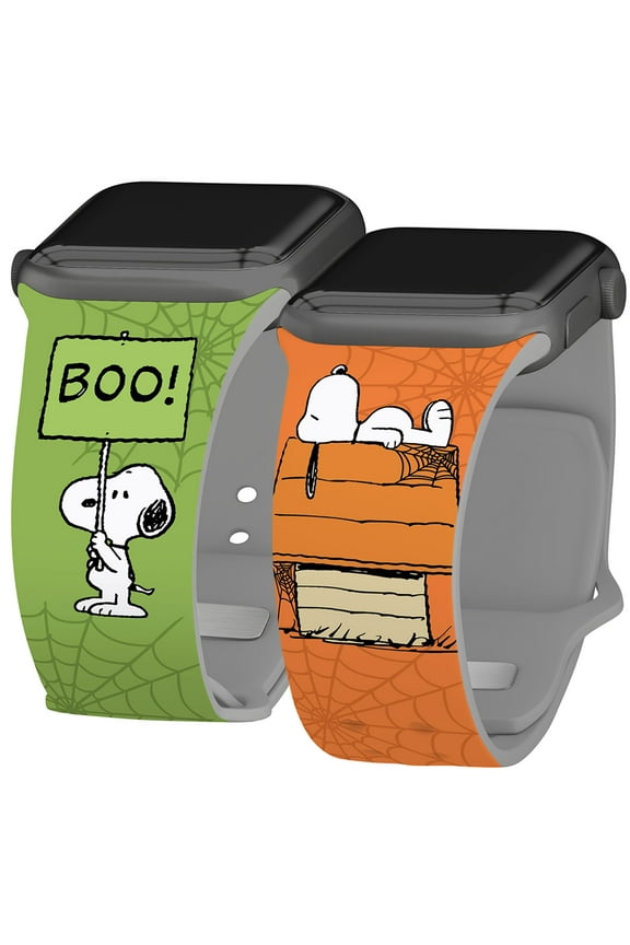 Peanuts Halloween HD Unisex Watch Band for Apple Watch - 38/40/41mm(42mm Series 10/11) Long Spooky Snoopy by Affinity Bands