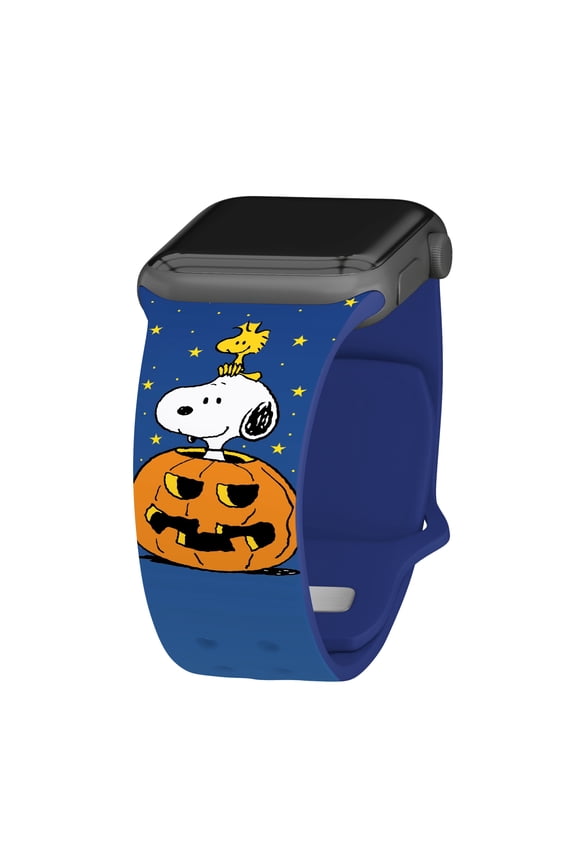 Peanuts Halloween HD Unisex Watch Band for Apple Watch - 42/44/45/49mm(46mm Series 10/11) Short Jack-o-Lantern by Affinity Bands
