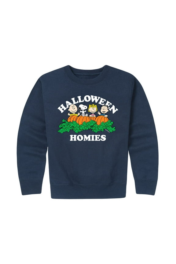 - Halloween Homies - Toddler And Youth Crewneck Fleece Sweatshirt