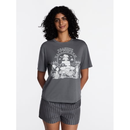 Peanuts Halloween Night Women's and Women's Plus Shorty Set, 2-Piece Sizes XS-3X