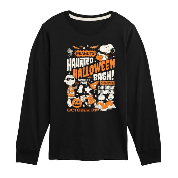 Peanuts - Halloween Poster Boys' Long Sleeve Graphic T-Shirt