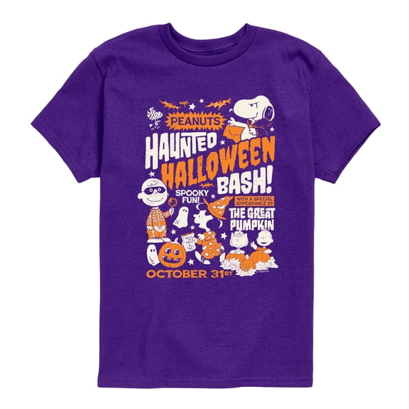 Peanuts - Halloween Poster - Youth Boys Short Sleeve Graphic T-Shirt