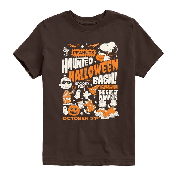 Peanuts - Halloween Poster - Youth Boys Short Sleeve Graphic T-Shirt