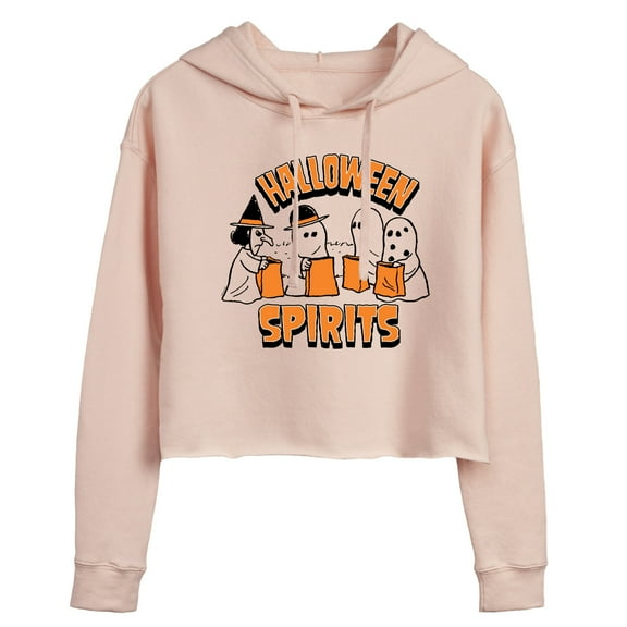 Peanuts - Halloween Spirits - Juniors Cropped Pullover Hoodie