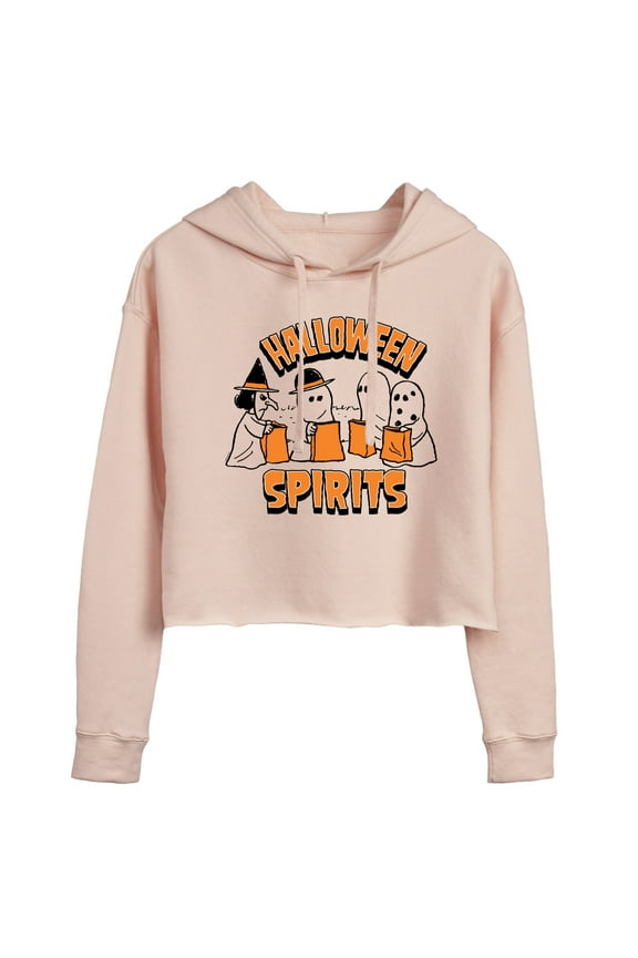 - Halloween Spirits - Juniors Cropped Pullover Hoodie