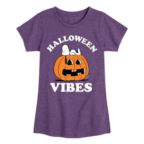 Peanuts - Halloween Vibes - Toddler And Youth Girls Short Sleeve Graphic T-Shirt