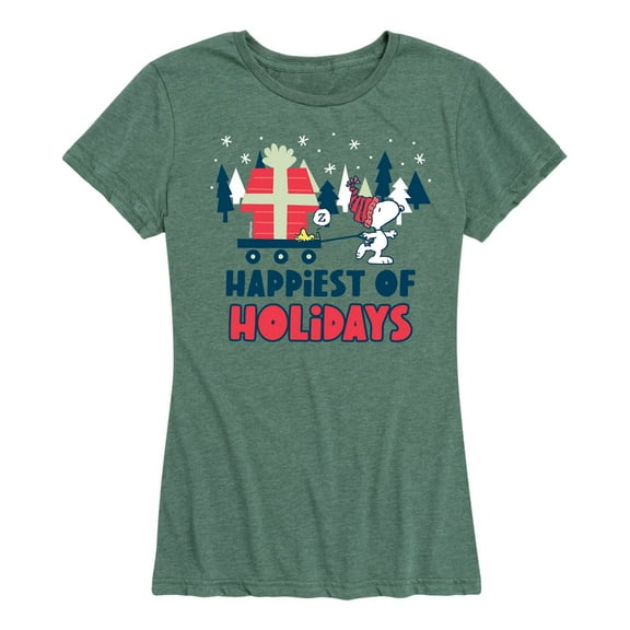 Peanuts - Happiest Of Holidays - Women's Short Sleeve Graphic T-Shirt