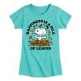 thumbnail image 1 of Peanuts - Happiness Is A Pile Leaves - Toddler And Youth Girls Short Sleeve Graphic T-Shirt, 1 of 6