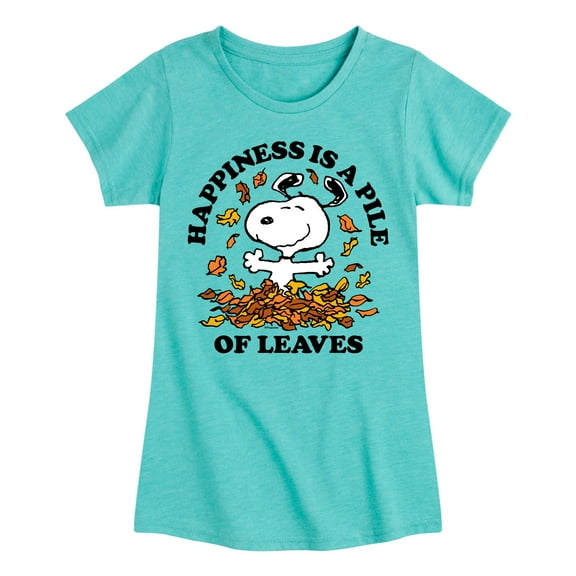Peanuts - Happiness Is A Pile Leaves - Toddler And Youth Girls Short Sleeve Graphic T-Shirt