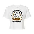 thumbnail image 1 of Peanuts - Happiness Is A Pile Of Leaves - Juniors Cropped Cotton Blend T-Shirt, 1 of 6