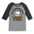 thumbnail image 1 of Peanuts - Happiness Is A Pile Of Leaves - Toddler And Youth Raglan Graphic T-Shirt, 1 of 5