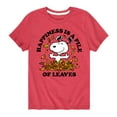 thumbnail image 1 of Peanuts - Happiness Is A Pile Of Leaves - Toddler And Youth Short Sleeve Graphic T-Shirt, 1 of 6
