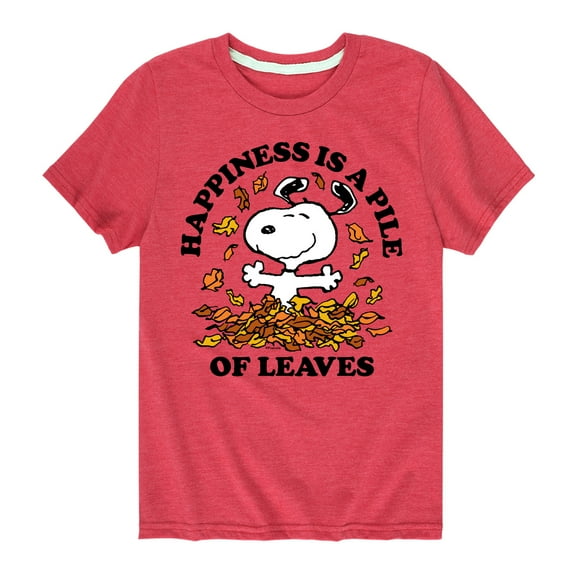 Peanuts - Happiness Is A Pile Of Leaves - Toddler And Youth Short Sleeve Graphic T-Shirt