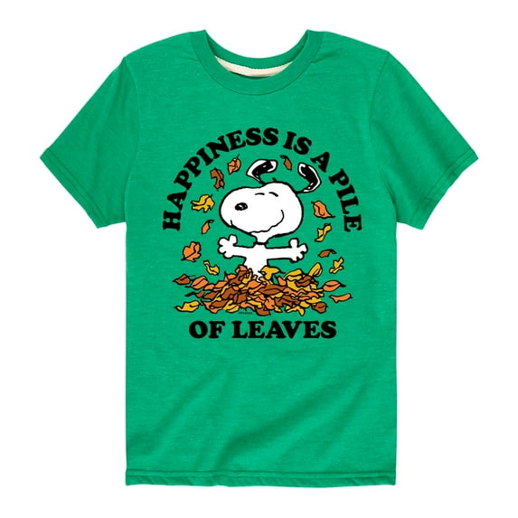 Peanuts - Happiness Is A Pile Of Leaves - Toddler And Youth Short Sleeve Graphic T-Shirt
