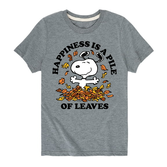 Peanuts - Happiness Is A Pile Of Leaves - Toddler And Youth Short Sleeve Graphic T-Shirt