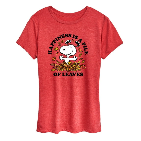 Peanuts - Happiness Is A Pile Of Leaves - Women's Short Sleeve Graphic T-Shirt