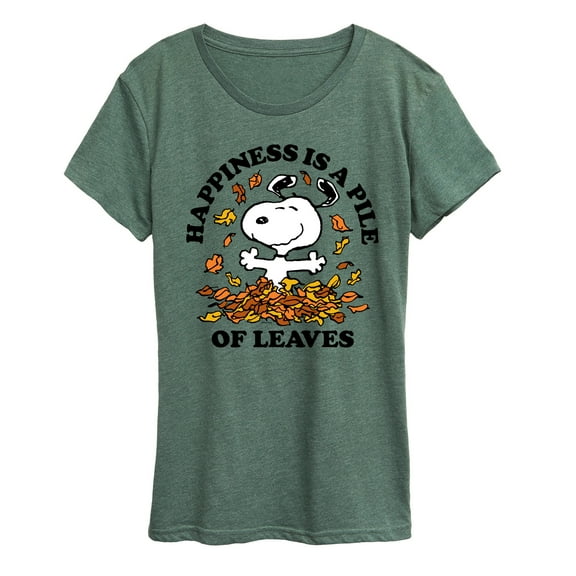 Peanuts - Happiness Is A Pile Of Leaves - Women's Short Sleeve Graphic T-Shirt