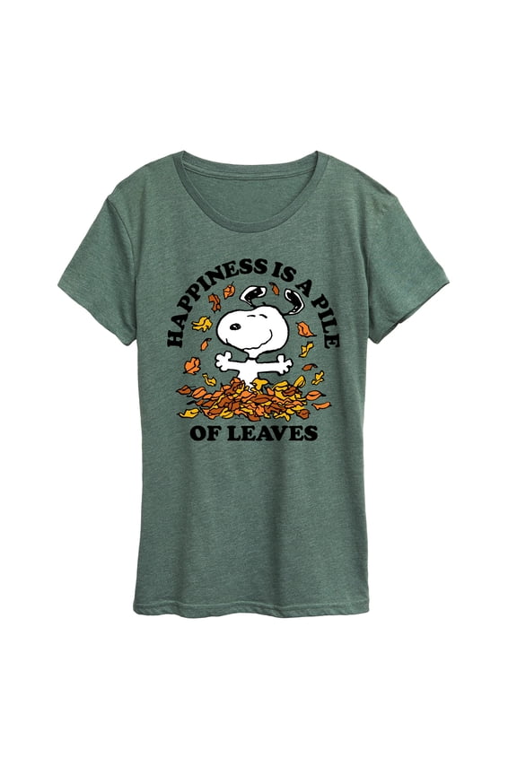 - Happiness Is A Pile Of Leaves - Women's Short Sleeve Graphic T-Shirt
