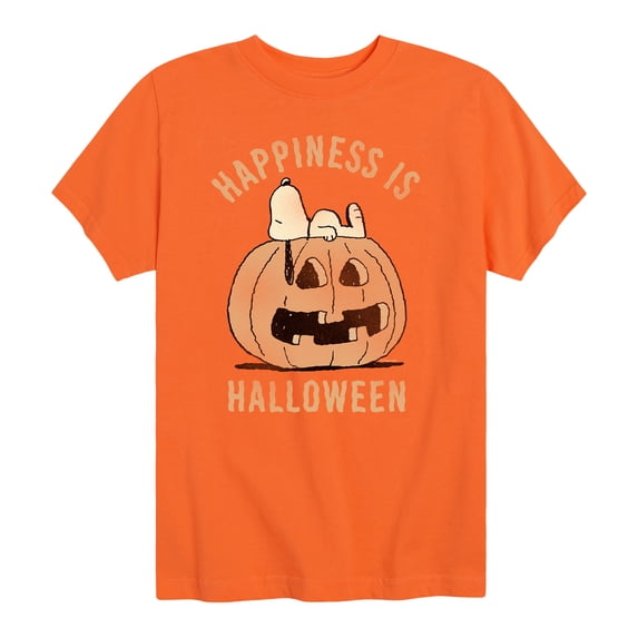 Peanuts - Happiness Is Halloween - Youth Boys Short Sleeve Graphic T-Shirt