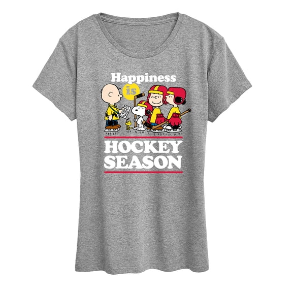 Peanuts - Happiness Is Hockey Season - Women's Short Sleeve Graphic T-Shirt