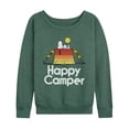 thumbnail image 1 of Peanuts - Happy Camper - Women's French Terry Long Sleeve Pullover, 1 of 5